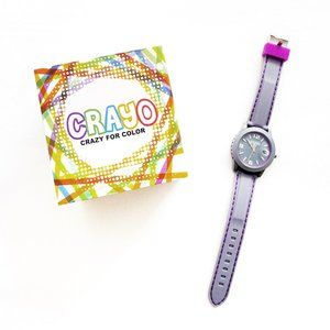NEW CRAYO GREY PURPLE UNISEX Womens Mens ANALOG QUARTZ WRIST WATCH + DATE CR1305
